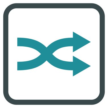 Shuffle okları doğru vektör simgesi bir çerçeve içinde