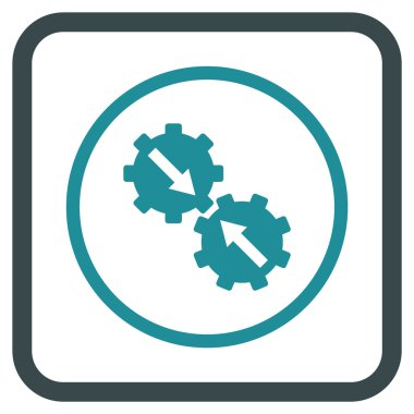 Dişli Tümleştirme vektör simgesi bir çerçeve içinde