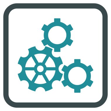 Gears'ı vektör simgesi bir çerçeve içinde