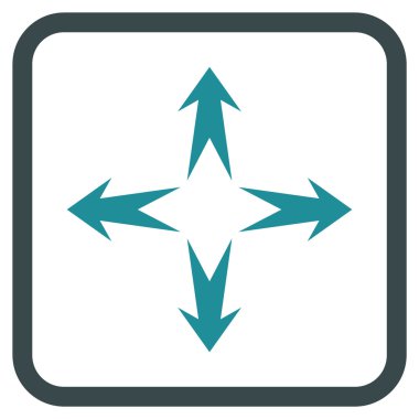 Genişletin okları vektör simgesi bir çerçeve içinde