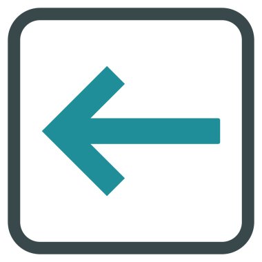 Sol ok vektör simgesi bir çerçeve içinde