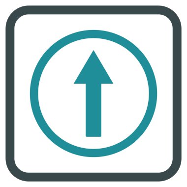 Bir çerçeve içinde yukarı yönlü ok vektör simgesi