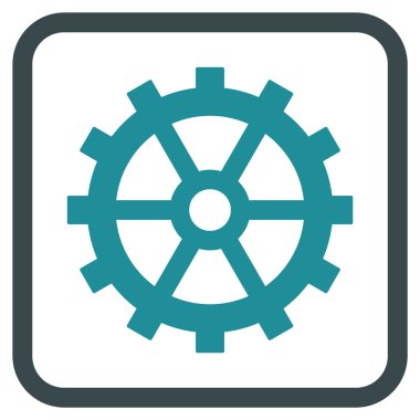 Dişli vektör simgesi bir çerçeve içinde