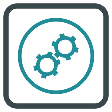Gears'ı vektör simgesi bir çerçeve içinde