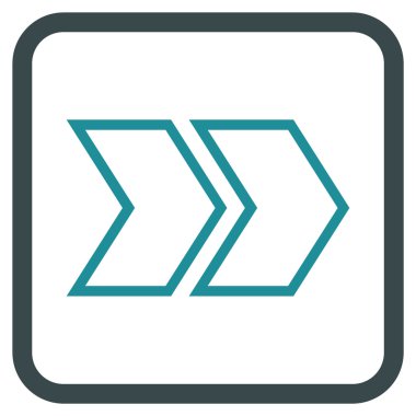 Üst karakter doğru vektör simgesi bir çerçeve içinde