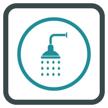 Duş vektör simgesi bir çerçeve içinde