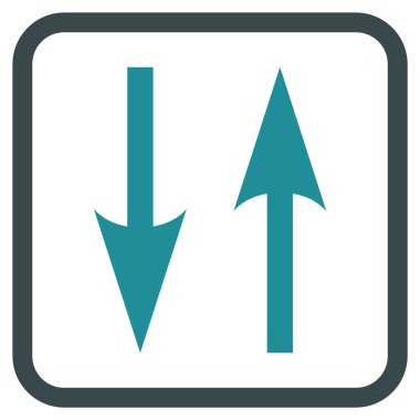 Dikey Exchange oklar bir çerçeve içinde simge vektör