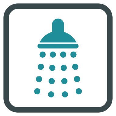 Duş vektör simgesi bir çerçeve içinde