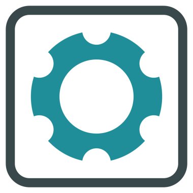 Dişli vektör simgesi bir çerçeve içinde