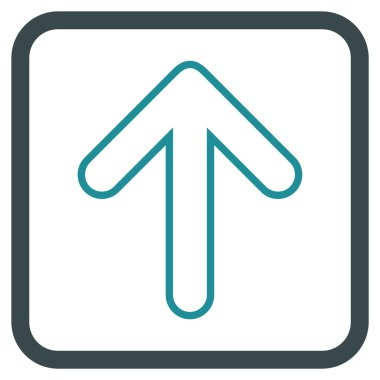 Vektör simgesi bir çerçeve içinde yukarı yönlü ok