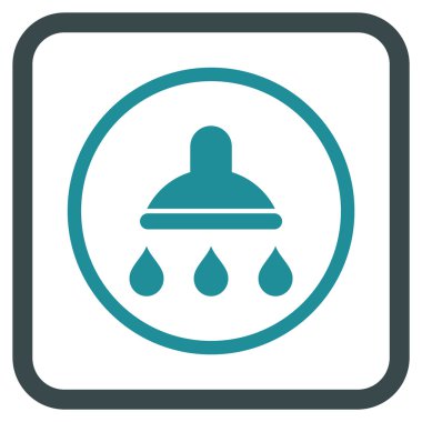 Duş vektör simgesi bir çerçeve içinde