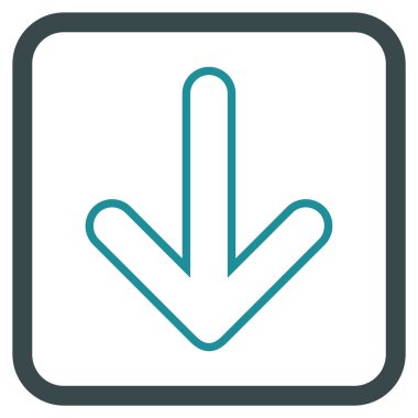 Vektör simgesi bir çerçeve içinde aşağı yönlü ok