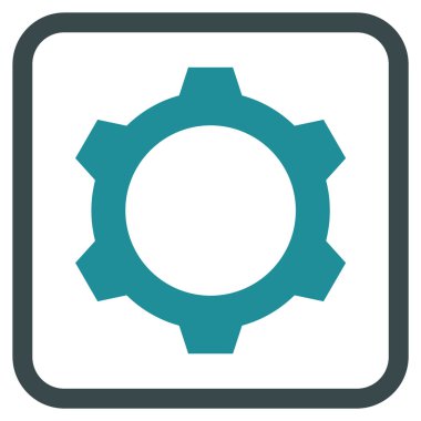 Dişli vektör simgesi bir çerçeve içinde