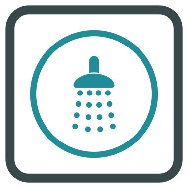 Duş vektör simgesi bir çerçeve içinde