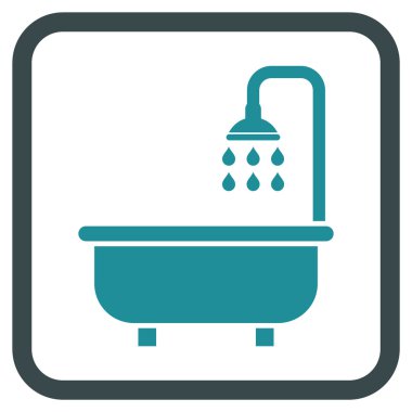 Duş Banyo vektör simgesi bir çerçeve içinde