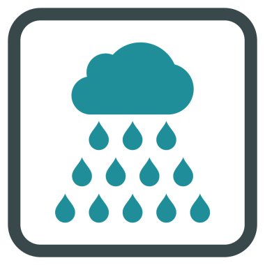 Yağmur bulutu vektör simgesi bir çerçeve içinde