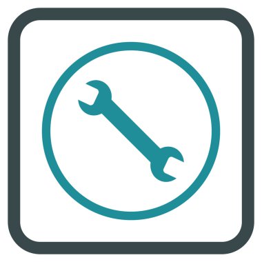 İngiliz anahtarı vektör simgesi bir çerçeve içinde