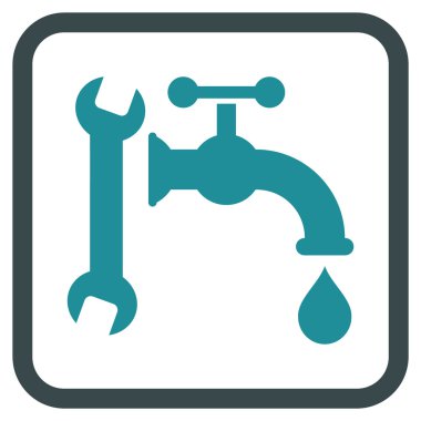 Sıhhi tesisat vektör simgesi bir çerçeve içinde