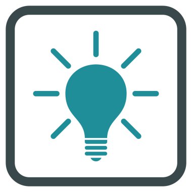 Ampul vektör simgesi bir çerçeve içinde