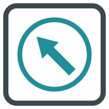 Yukarı Sağdan sola yuvarlak ok vektör simgesi bir çerçeve içinde