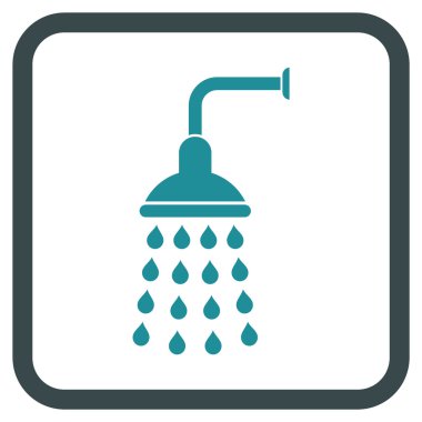 Duş vektör simgesi bir çerçeve içinde