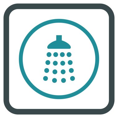 Duş vektör simgesi bir çerçeve içinde