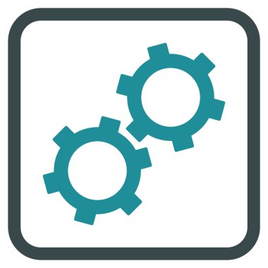 Gears'ı vektör simgesi bir çerçeve içinde