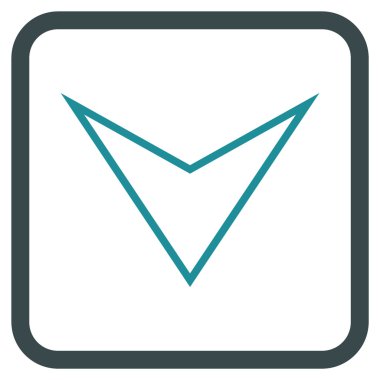 Vektör simgesi bir çerçeve içinde aşağı ok ucu