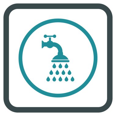 Duş musluk vektör simgesi bir çerçeve içinde