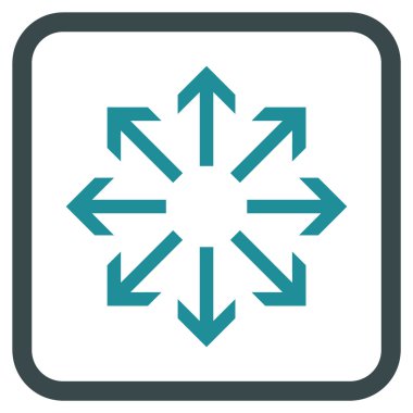 Radyal oklar bir çerçeve içinde simge vektör