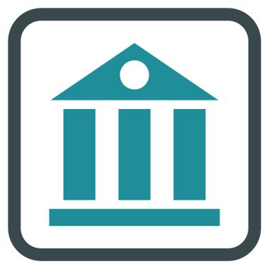 Banka Binası vektör simgesi bir çerçeve içinde