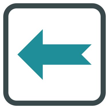 Ok sol vektör simgesi bir çerçeve içinde