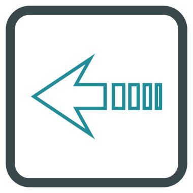 Sol vektör simgesi bir çerçevede göndermek