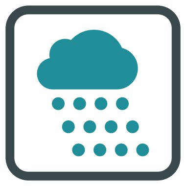 Yağmur bulutu vektör simgesi bir çerçeve içinde