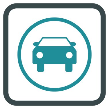 Araba vektör simgesi bir çerçeve içinde