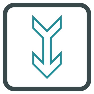 Vektör simgesi bir çerçeve içinde aşağı ok