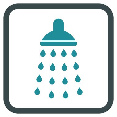 Duş vektör simgesi bir çerçeve içinde