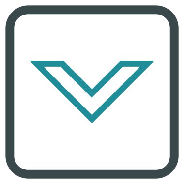 Vektör simgesi bir çerçeve içinde aşağı ok ucu