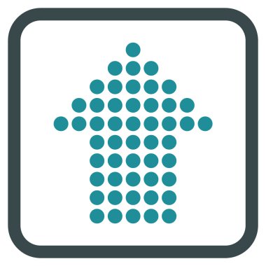 Vektör simgesi bir çerçeve içinde yukarı noktalı ok