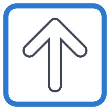 Vektör simgesi bir çerçeve içinde yukarı yönlü ok