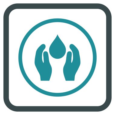 Su bakım vektör simgesi bir çerçeve içinde