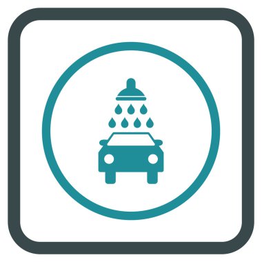 Oto yıkama vektör simgesi bir çerçeve içinde