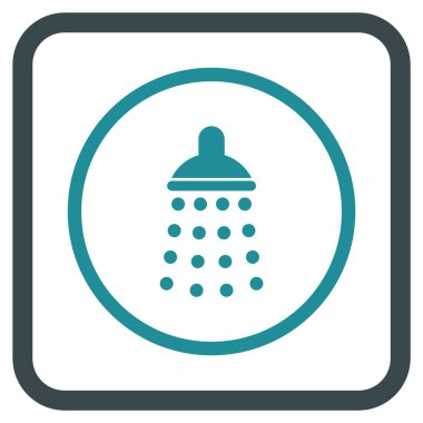 Duş vektör simgesi bir çerçeve içinde