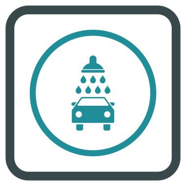 Araba duş vektör simgesi bir çerçeve içinde