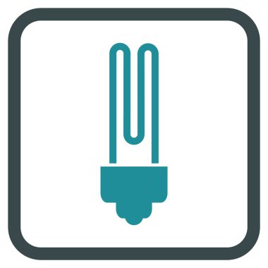 Floresan ampul vektör simgesi bir çerçeve içinde