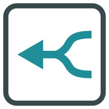 Ok sol vektör simgesi bir çerçeve içinde birleştirmek