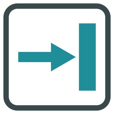 Doğru vektör simgesi bir çerçeve içinde hareket