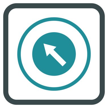 Yukarı Sağdan sola yuvarlak ok vektör simgesi bir çerçeve içinde