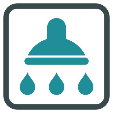 Duş vektör simgesi bir çerçeve içinde