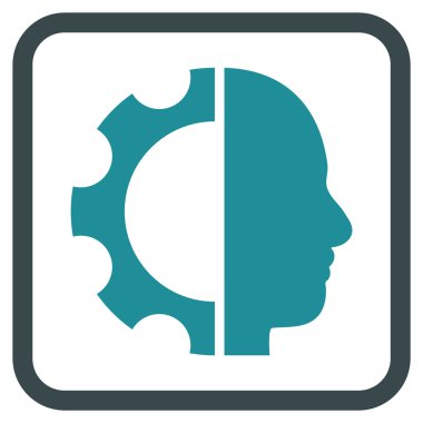 Cyborg dişli vektör simgesi bir çerçeve içinde